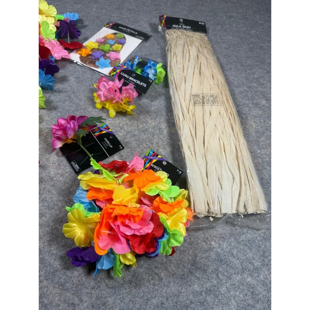 Brother Sister Design Studio Kids Luau Set Hula Skirt Leis Bracelets Hair Clip